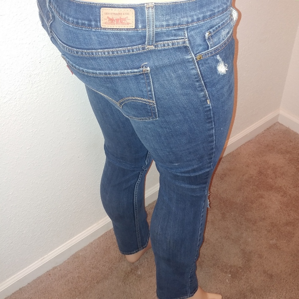 SOLD • Levi's • y2k denim blue jeans distressed too superlow skinny fit [15] - Picture 5 of 9